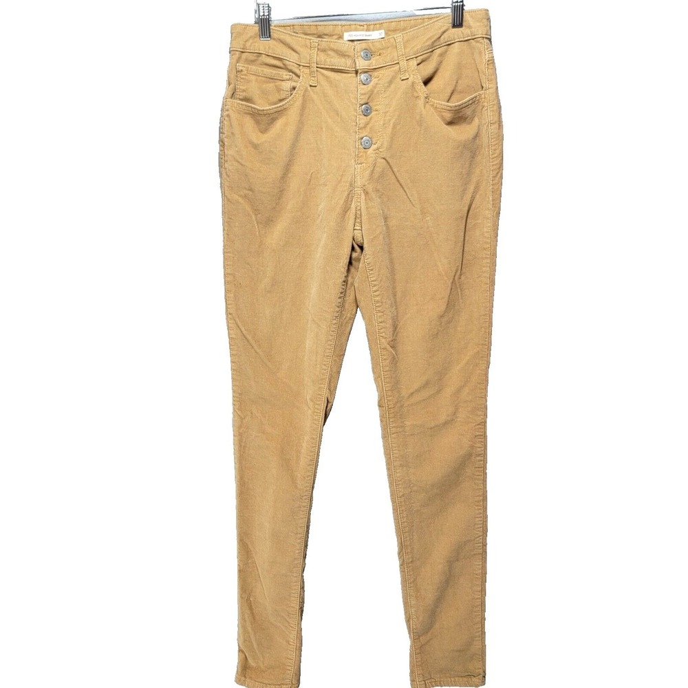 Levis 721 Y2K‎ Corduroy Jeans Womens 30 Beige Cords High Rise Skinny Button Fly